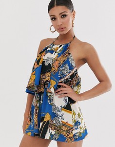 Ярусный ромпер с платочным принтом Missguided-Мульти