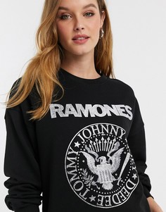 Черный свитшот с принтом "Ramones" Stradivarius-Белый