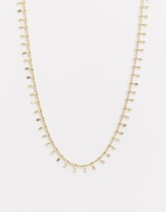 Золотистое ожерелье-чокер с подвесками DesignB London-Золотой