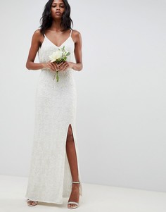 Кружевное платье с отделкой ASOS EDITION wedding-Белый