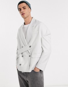 Серый фактурный oversize-пиджак ASOS DESIGN