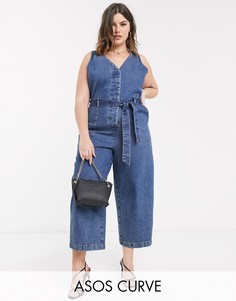 Джинсовый комбинезон ASOS DESIGN Curve-Синий
