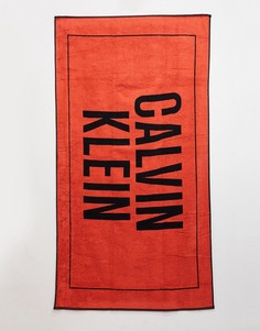 Красное пляжное полотенце с логотипом Calvin Klein-Красный