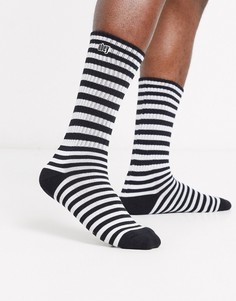 Черно-белые носки в полоску Obey-Черный