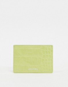 Желтый кошелек для карт с крокодиловым принтом Monki