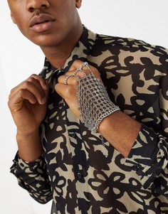 Серебристая сбруя-бандаж для рук ASOS DESIGN-Серебряный