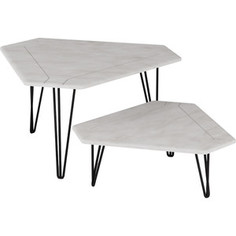 Стол журнальный Мебелик ТЕТ-А-ТЕТ белый бетон Калифорния мебель