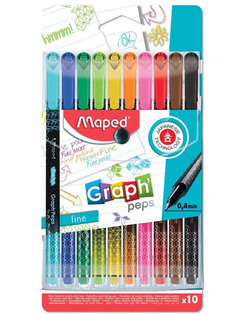 Набор капиллярных ручек Maped Graph Peps 0.4mm 10 цветов 749050