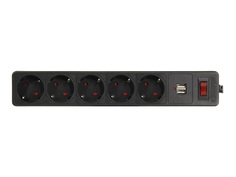 Сетевой фильтр SmartBuy 5 Sockets 3m Black SBSP-30U-K