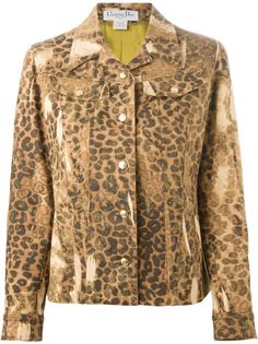 Christian Dior Pre-Owned джинсовая куртка в леопардовый принт