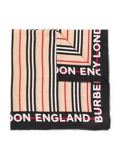 Burberry Kids шарф в полоску Icon Stripe с логотипом