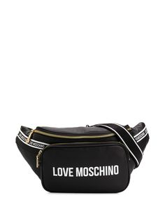 Love Moschino поясная сумка с логотипом и полосками