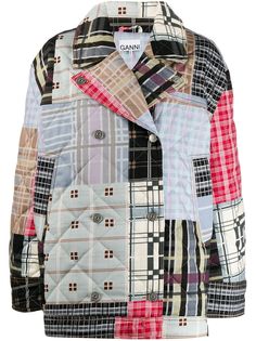 GANNI куртка оверсайз в технике пэчворк