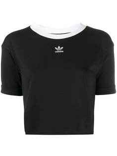 adidas укороченная двухцветная футболка