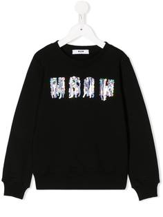 Msgm Kids джемпер с пайетками и логотипом