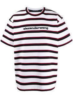 Alexander Wang полосатая футболка с логотипом