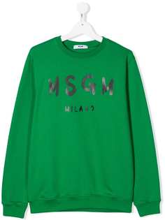 Msgm Kids свитер с длинными рукавами и логотипом