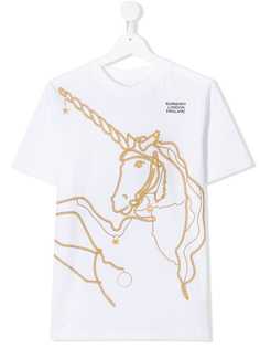 Burberry Kids футболка Unicorn с принтом