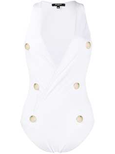 Balmain купальник с декоративными пуговицами