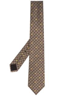 Gucci галстук с узором GG и вышивкой