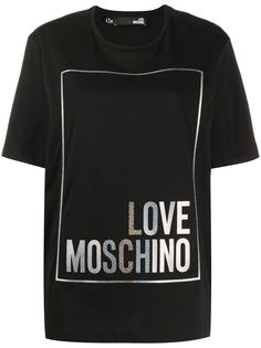 Love Moschino metallic logo print boxy T-shirt