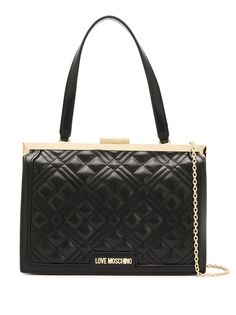 Love Moschino quilted logo clutch bag