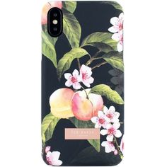 Чехол Ted Baker iPhone Х LACET Peach Blossom Black