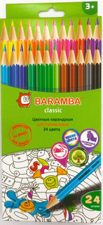 Карандаши цветные Baramba деревянные шестигранные 24 цвета