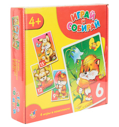 Пазлы для малышей Дрофа Играй и собирай Зайчонок котенок щенок медвежонок