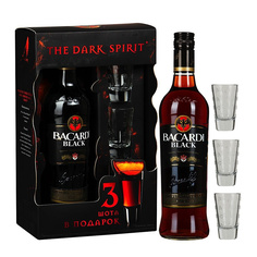 Ром Bacardi Carta Black + 3 шота 0,7 л