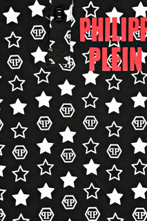 Поло со сплошным контрастным принтом Philipp Plein Kids
