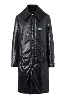 Утепленное пальто черного цвета Burberry