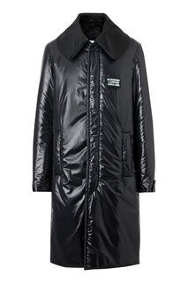 Утепленное пальто черного цвета Burberry