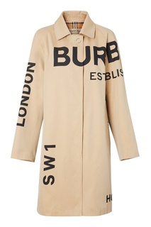 Бежевый плащ с логотипами Horseferry Burberry