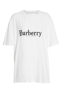Белая футболка с вышитым логотипом Burberry