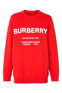 Красный свитшот с белым логотипом Burberry