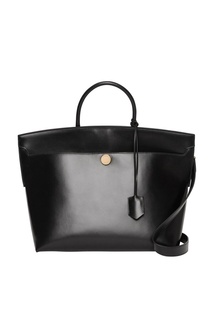 Черная кожаная сумка с одной ручкой Burberry