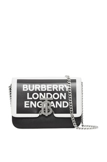 Черно-белая сумка из кожи Burberry