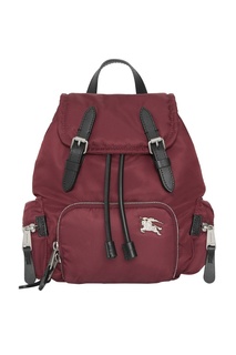 Бордовый рюкзак с кожаной отделкой Burberry