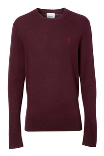 Бордовый кашемировый пуловер Burberry