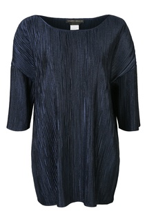 Темно-синяя туника из плиссированной ткани Marina Rinaldi