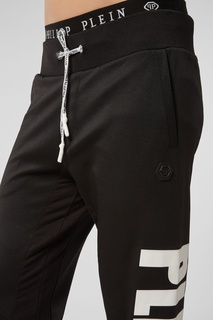 Черные брюки-джоггеры с крупными логотипами Philipp Plein