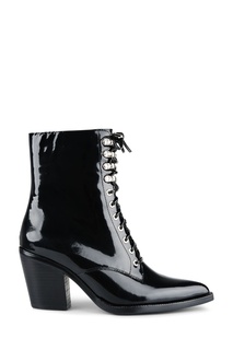Лакированные черные ботинки на шнуровке Jeffrey Campbell