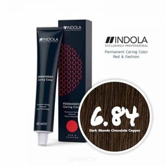 Domix, Индола краска для волос профессиональная Profession, 60 мл (палитра 169 тонов) 6.84 темный русый шоколадный медный Indola
