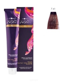 Hair Company, Крем-краска для волос Inimitable Color Coloring Cream профессиональная, 100 мл (палитра 80 цветов) 7.41 Русый медный матовый