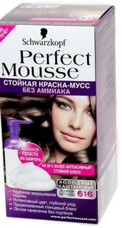 Domix, Краска тоник для волос Perfect Mousse, 35 мл (24 оттенка) 616 Ледяной Капучино Schwarzkopf Professional