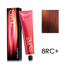 Domix, Color Sync Краска для волос Матрикс Колор Синк (палитра 85 оттенков), 90 мл 8RC+ светлый блондин красно-медный + Matrix