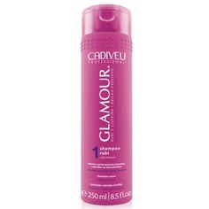 Domix, Glamour Рубиновый шампунь для волос после кератинового выпрямления Кадевью Гламур Ruby Shampoo, 250 мл Cadiveu Professional