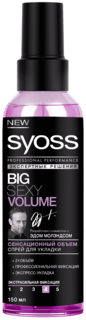 Domix, Спрей с термозащитой для волос Сенсационный объем Big Sexy Volume, 150 мл Syoss