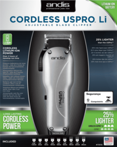 Domix, Машинка для стрижки волос Andis Cordless US Pro Li, li ion, 0,5-2.4мм, аккум/сетевая, W, 9нас. ANDIS 73010 LCL